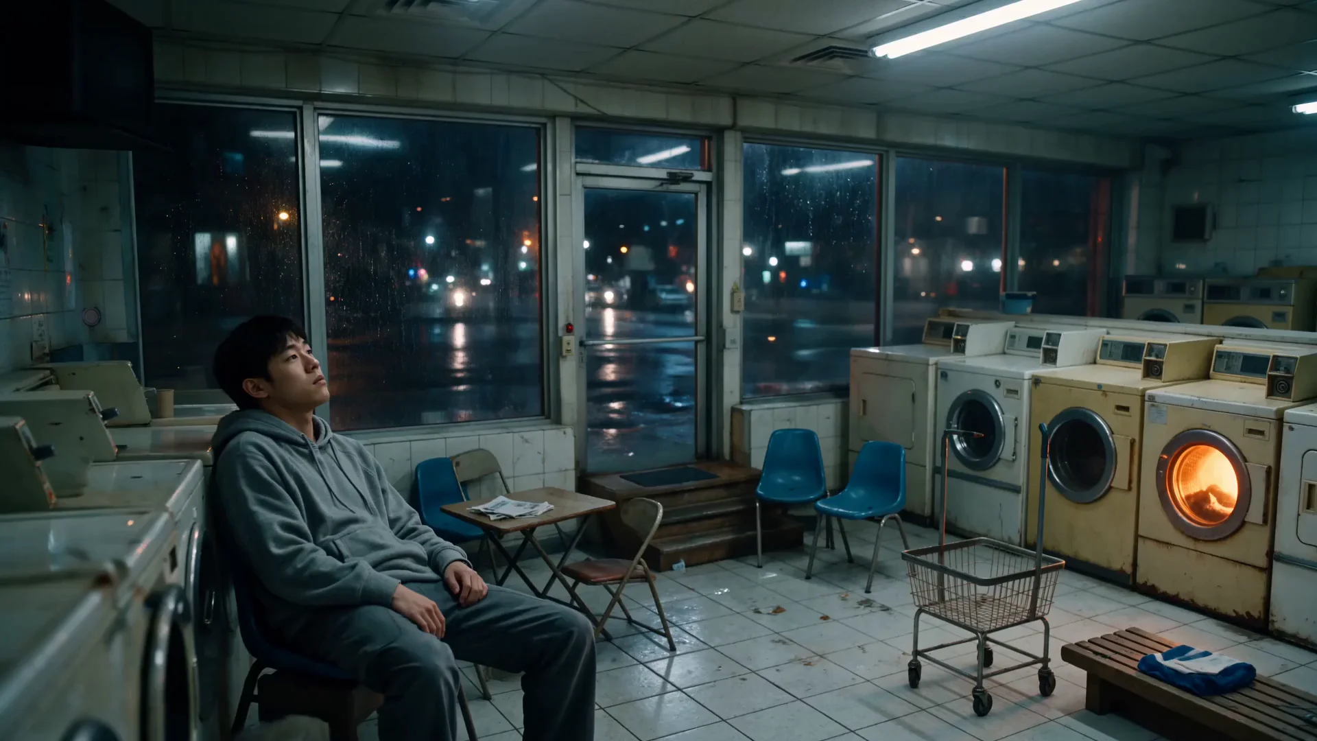 Create a Cinematic Sci-Fi Laundromat Zombie Scene