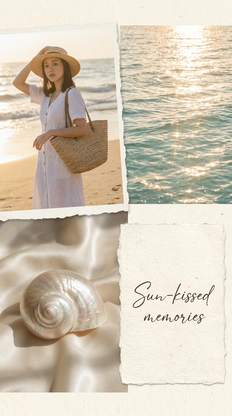 Summer Coastal Moodboard Collage