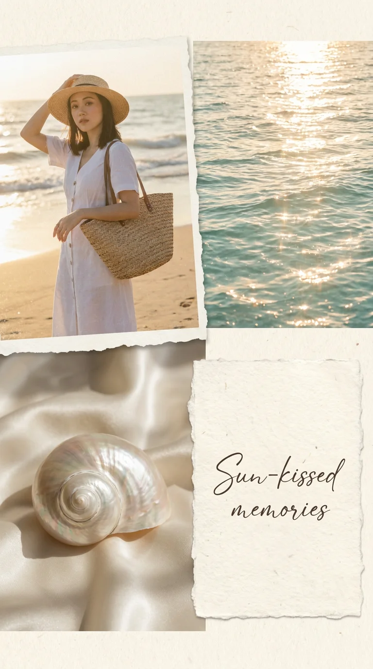 Summer Coastal Moodboard Collage