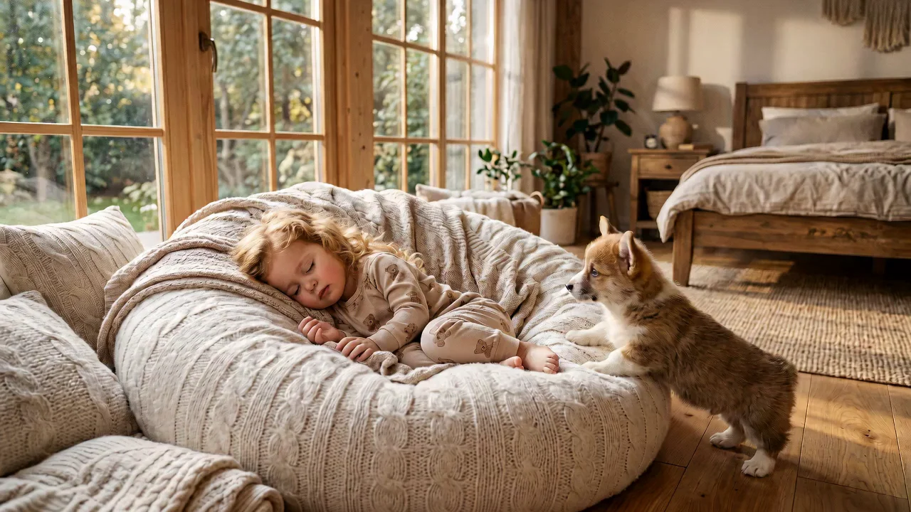 Create Heartwarming Child and Puppy Video Scene