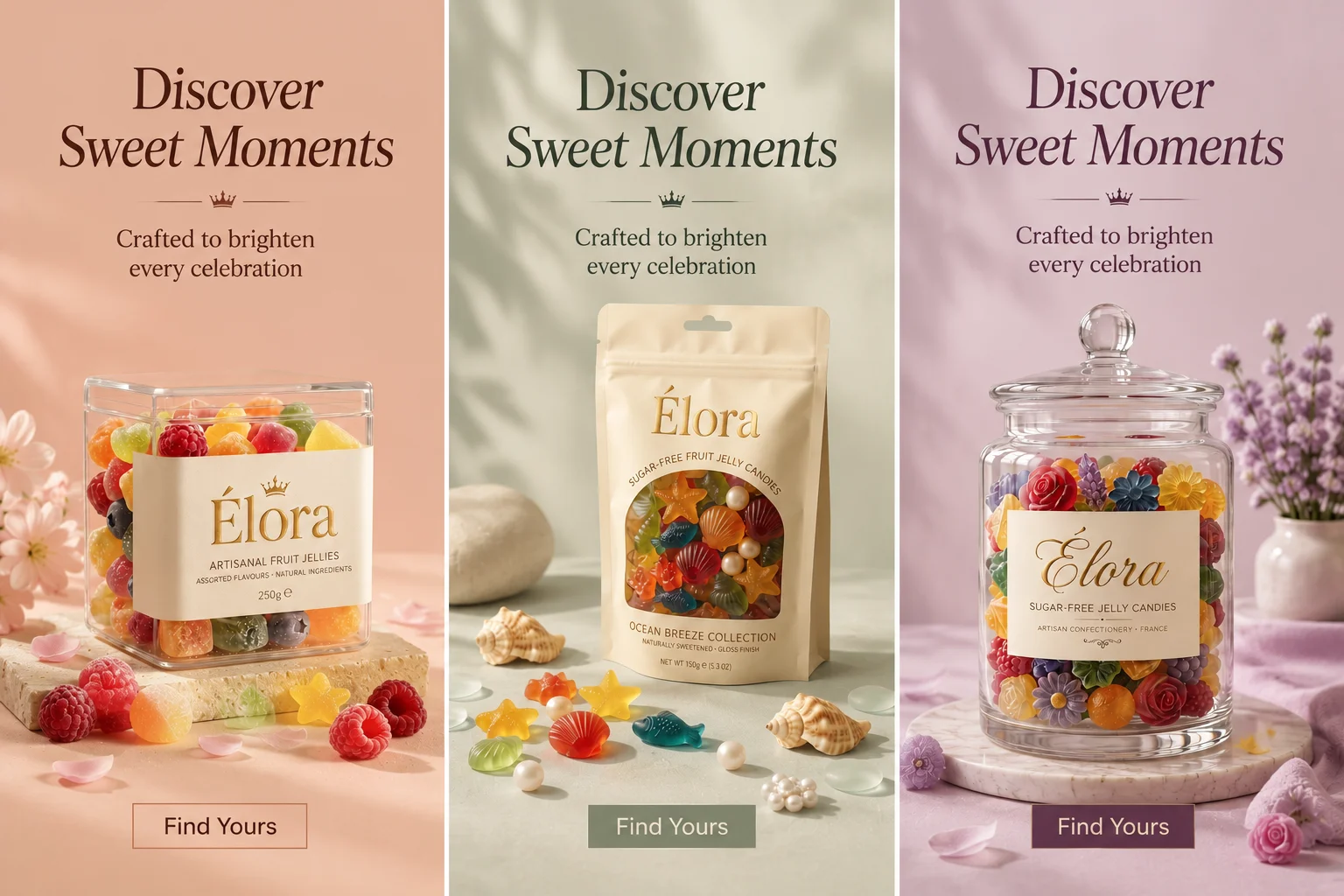 Create Elegant Candy Advertisements with User Text