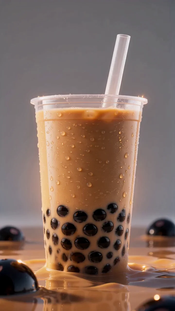 Surreal Boba Tea Animation with Dynamic Video