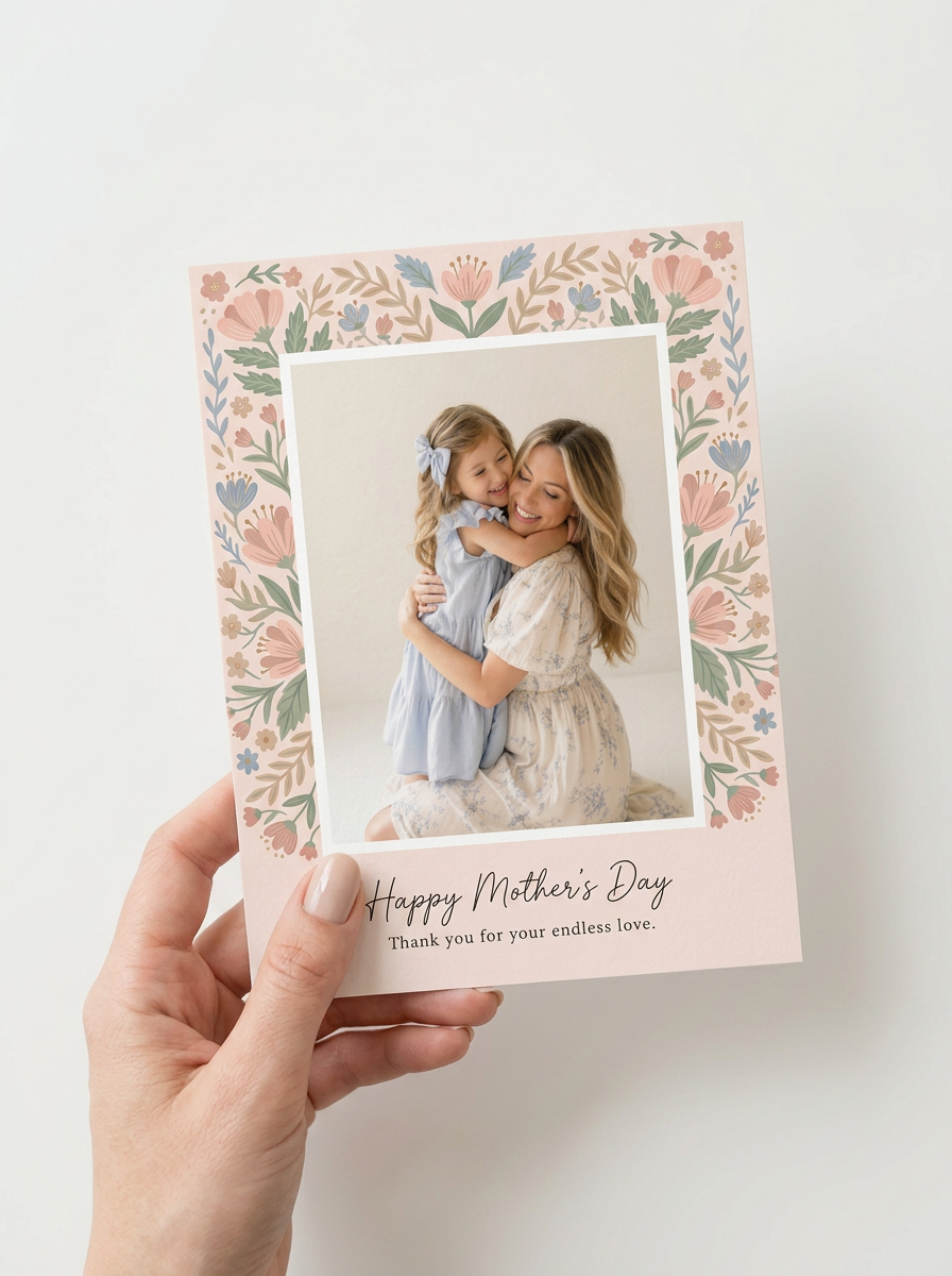 Create a Personalized Mother's Day Card with Floral Design