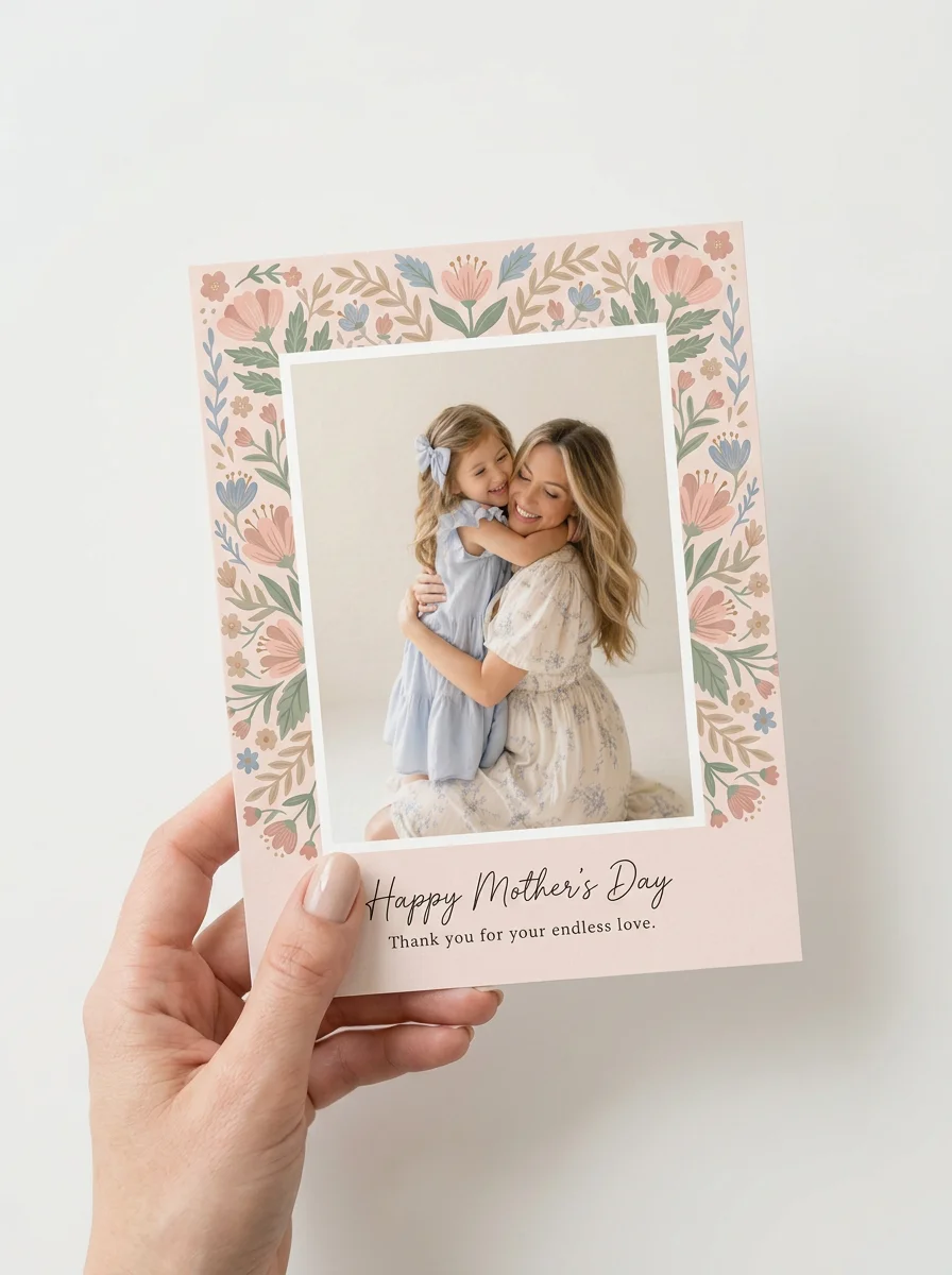 Create a Personalized Mother's Day Card with Floral Design