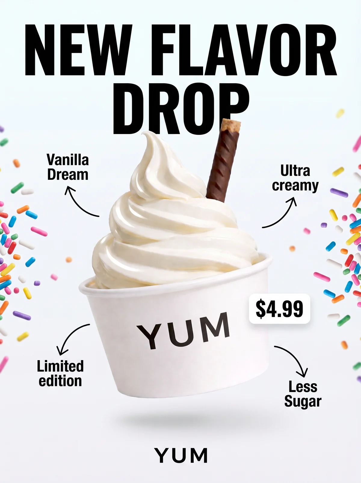 Create Modern Ice Cream Product Ads Easily