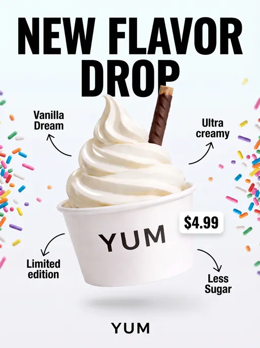 Create Modern Ice Cream Product Ads Easily