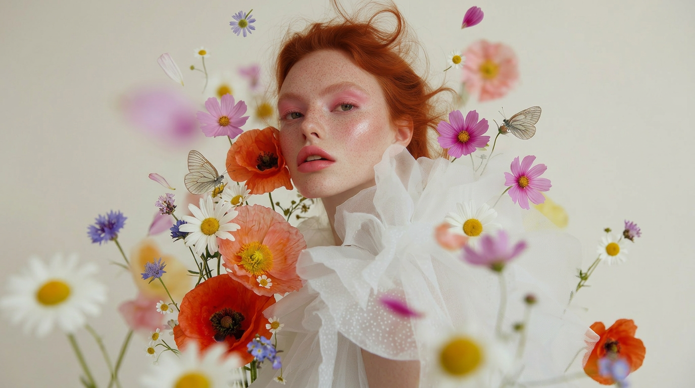 Floral Beauty Editorial Portrait and Animated Video