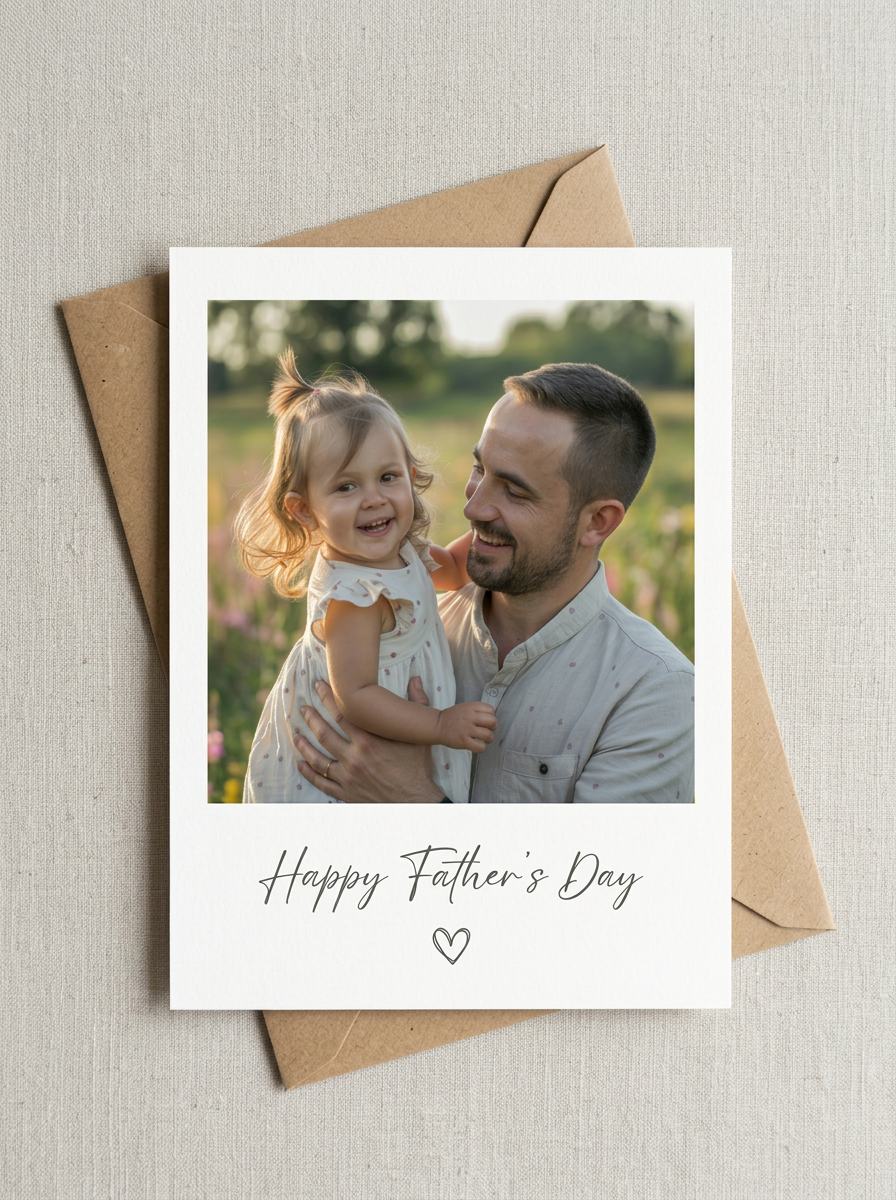 Create a Minimal Polaroid Father's Day Card Design