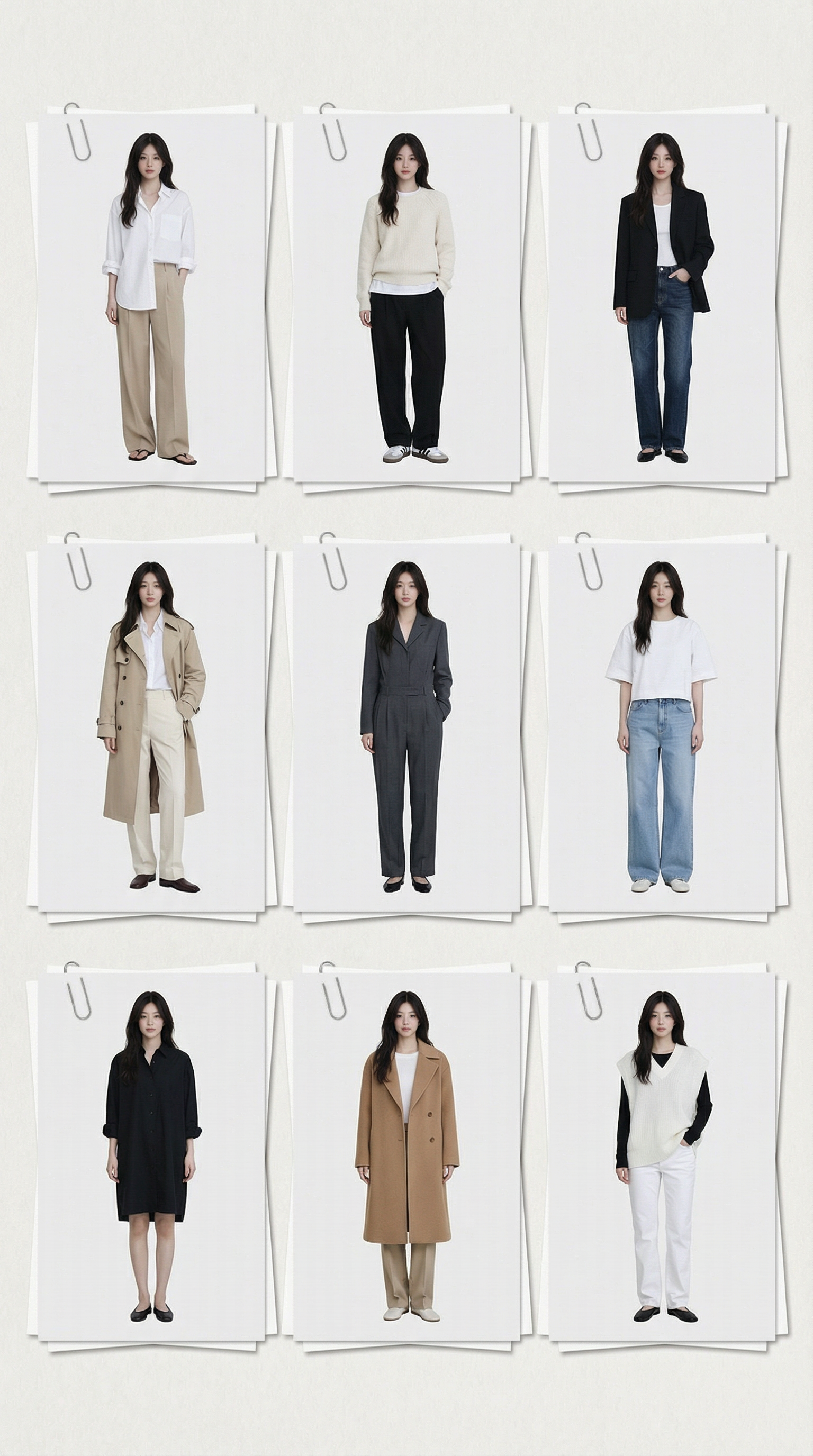 Fashion Lookbook 3x3 Outfit Grid