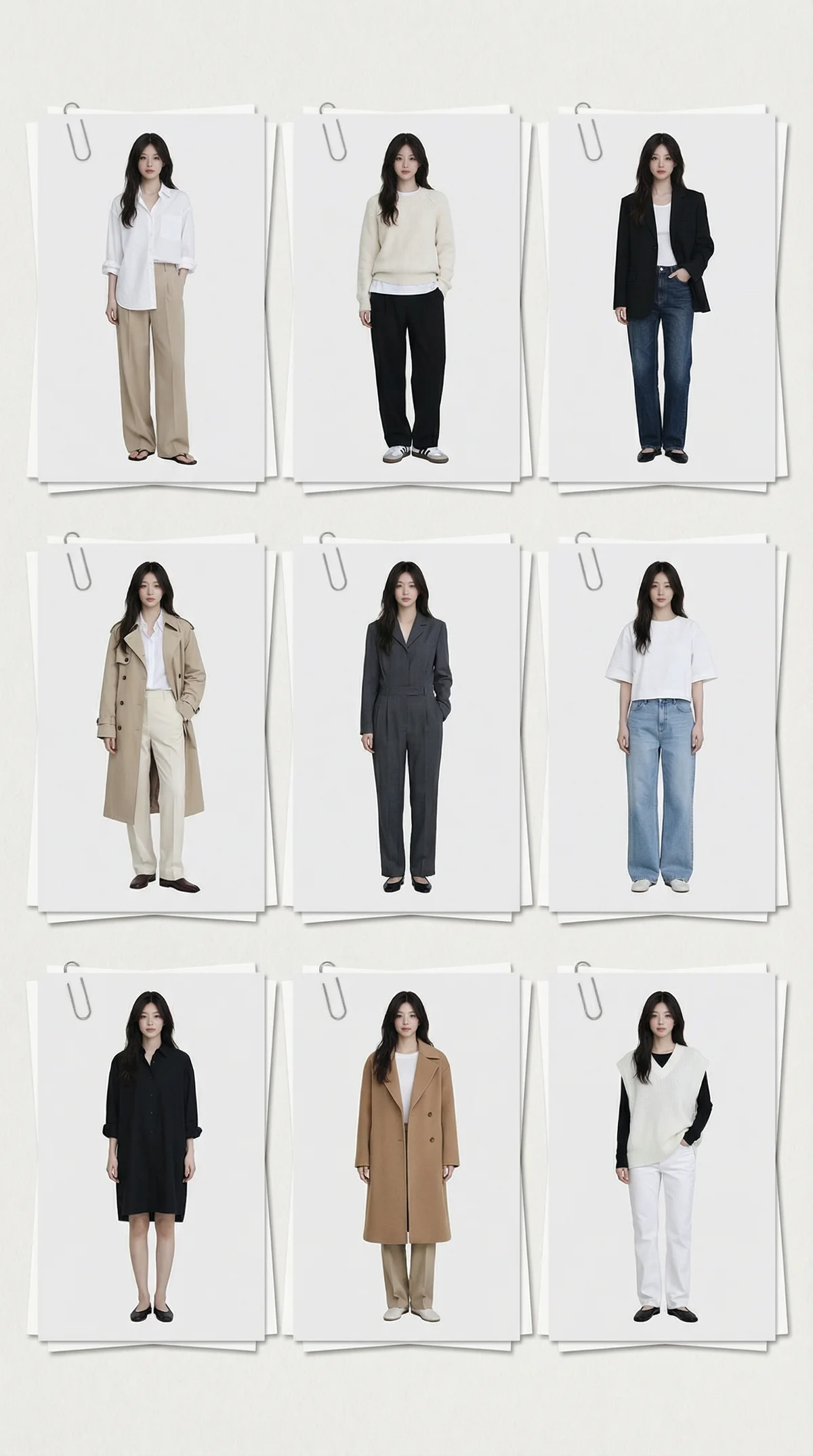 Fashion Lookbook 3x3 Outfit Grid