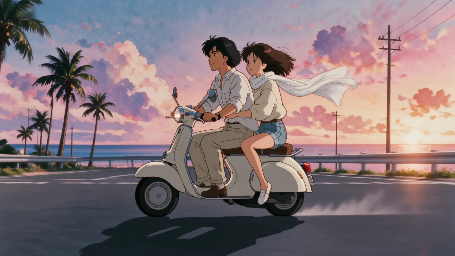 Create Anime Scooter Ride with City Pop Vibes