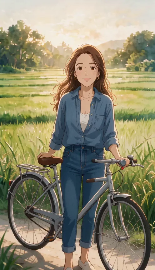 Create Serene Anime-Style Bicycle Ride Video
