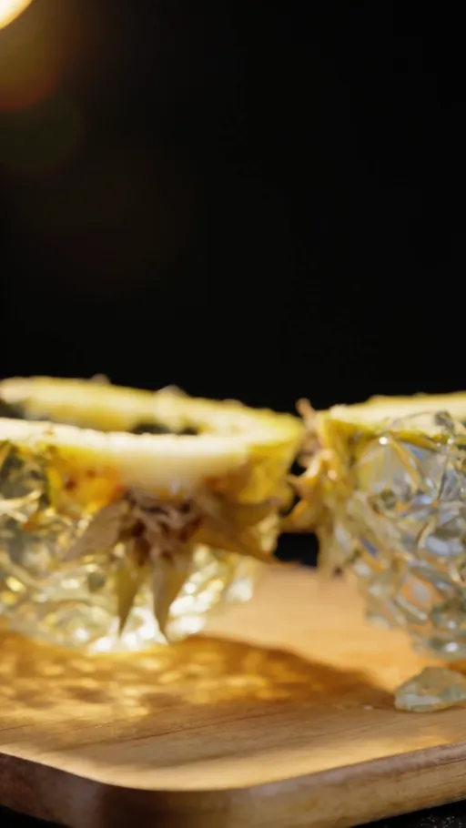ASMR Video of Glass Pineapple Slicing