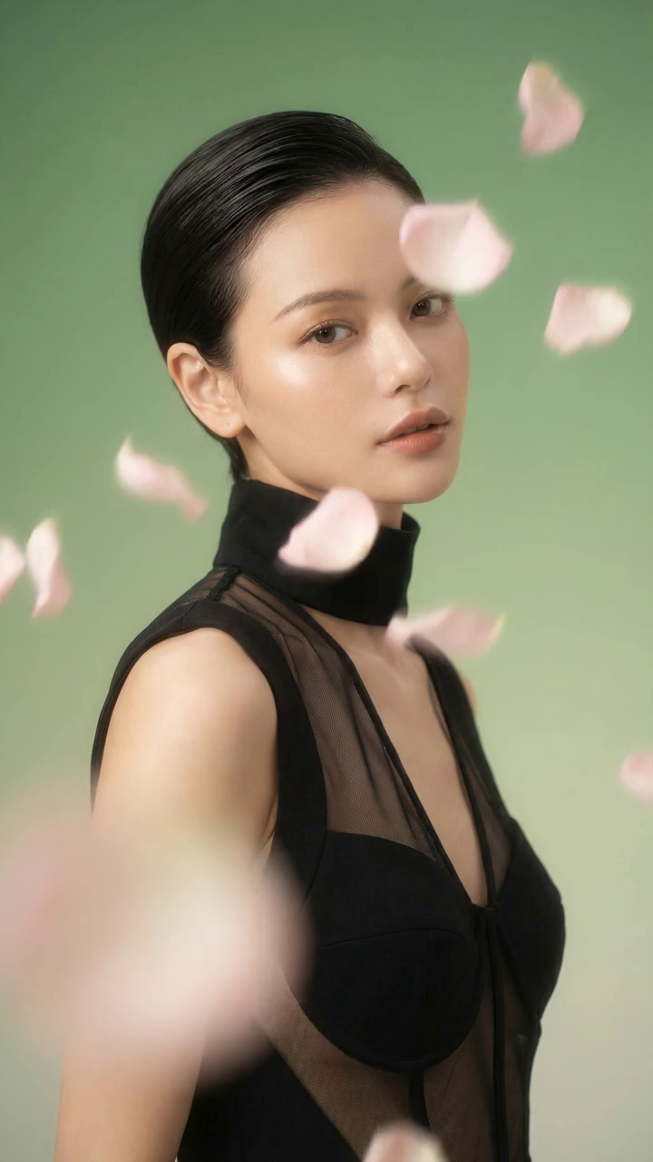 Spring Portrait Video with Floating Petals