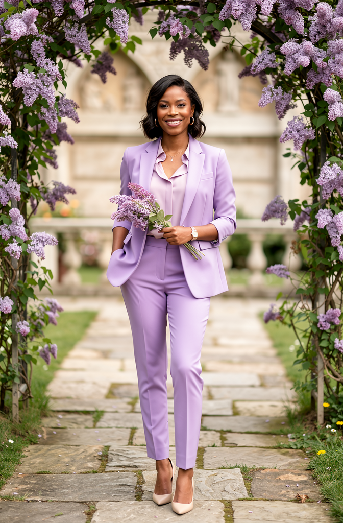 Lilac Garden Full Body Fashion Portraits