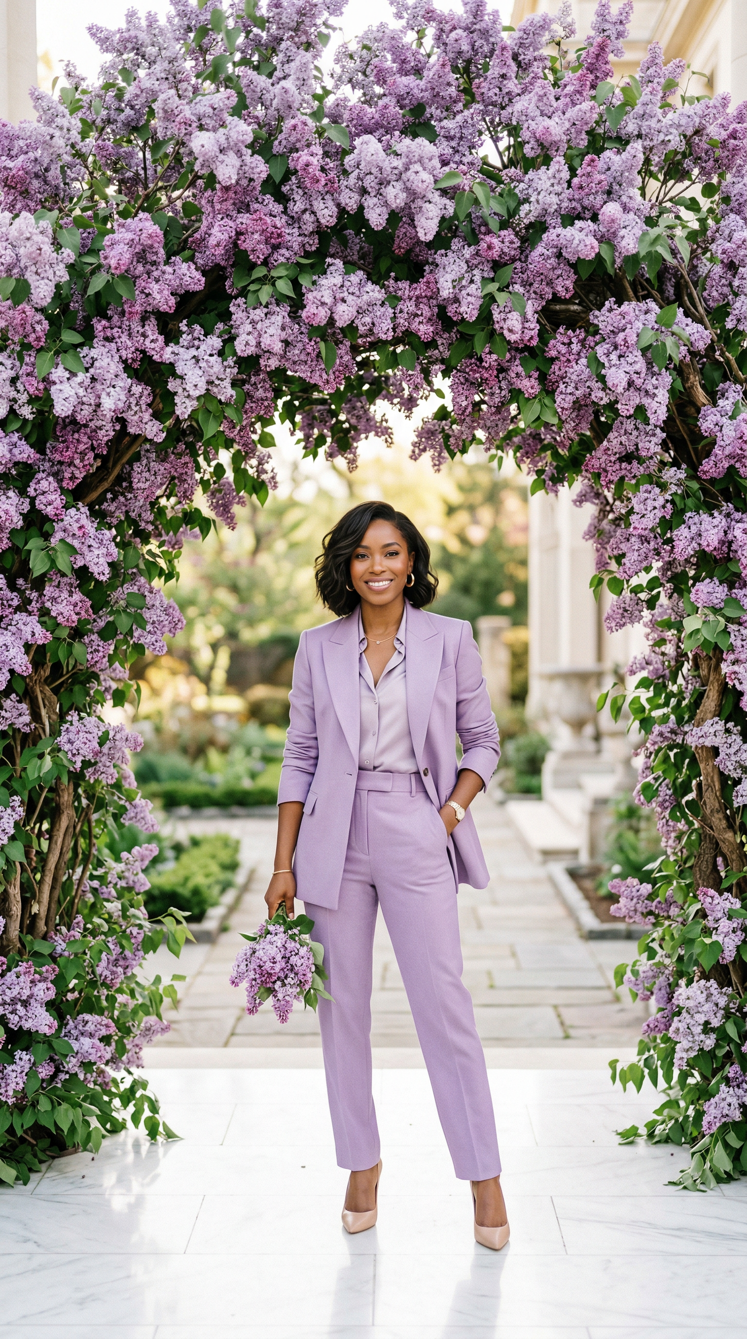 Lilac Garden Editorial Fashion Portraits