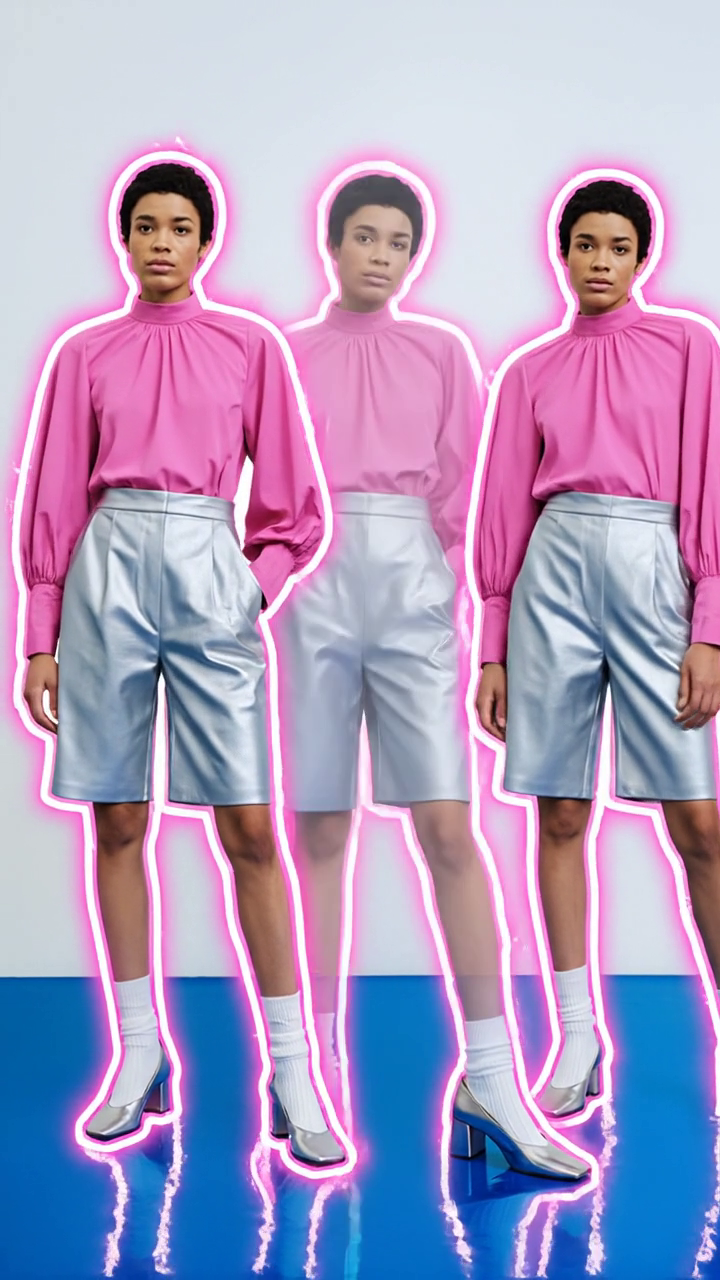 Photo to Video Fashion Collage with Neon Outline