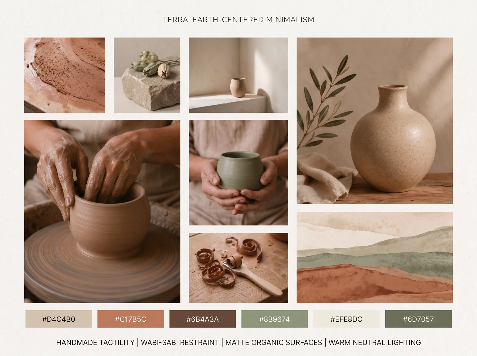 Create an Earthy Ceramic Art Moodboard with Warm Tones