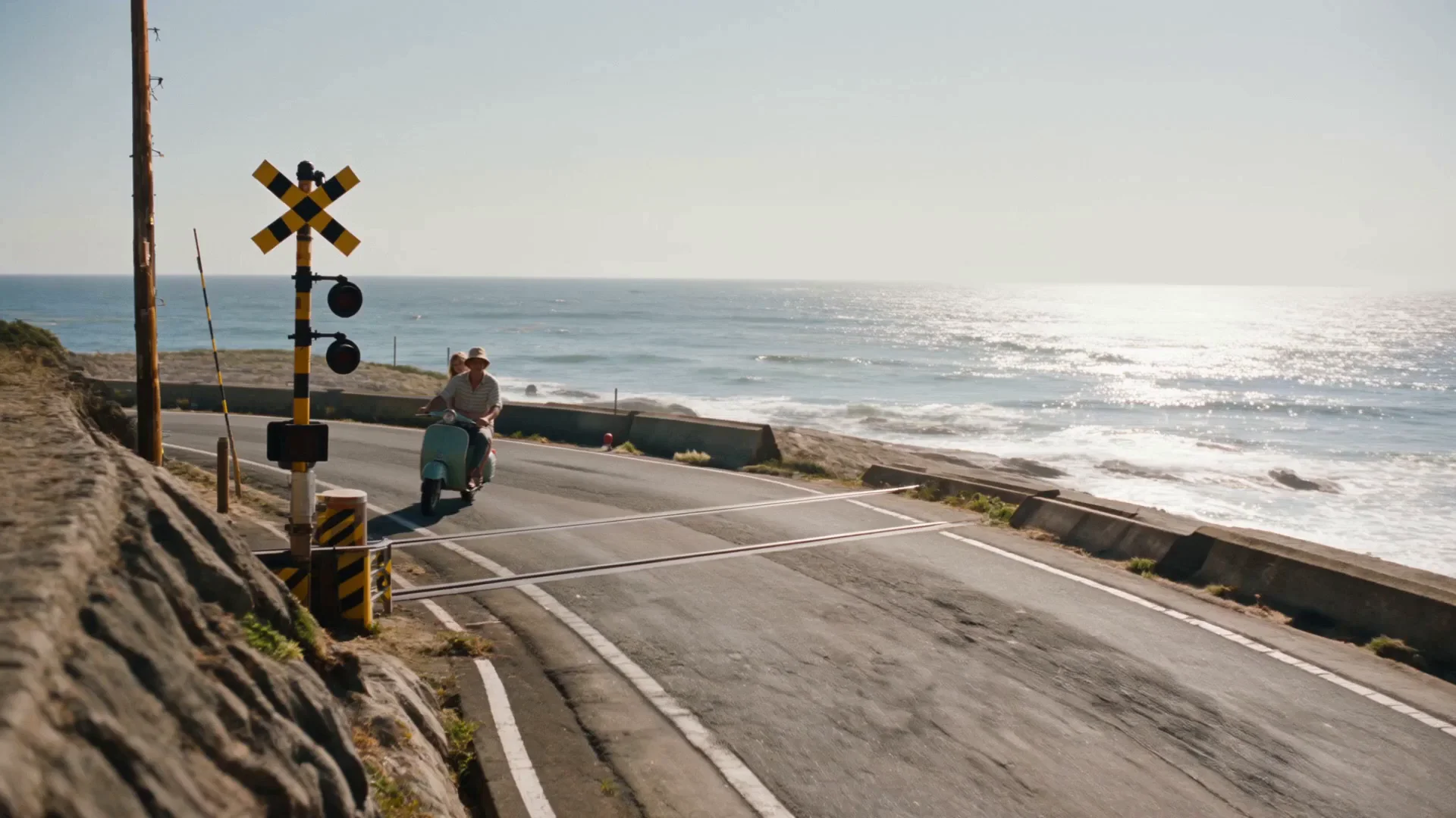 Create a Cinematic Storyboard of Coastal Scooter Ride