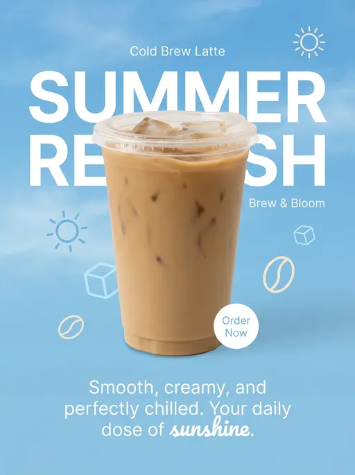 Create a Summery Iced Coffee Poster Ad
